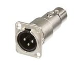 NEUTRIK • Traversée de panneau série D embase XLR M->fiche XLR F-