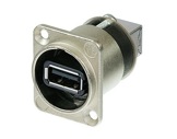 NEUTRIK • Traversée de panneau USB A/B série D nickel-