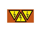 SES • Carte de 3 étiquettes 80mm DANGER ELECTRIQUE-