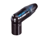 NEUTRIK • Fiche XLR4 male noire coudée contacts or, série X-