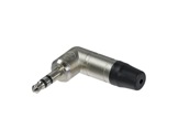 NEUTRIK • Fiche jack coudée 3.5mm avec serre câble corps nickel-