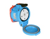 MARECHAL • DS3 Socle (Femelle) avec couvercle - IP55 - Poly bleu 3P+N+T 50A 440V-