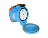 MARECHAL • DS6 Socle (Femelle) avec couvercle - IP55 - Poly bleu 3P+N+T 90A 440V-