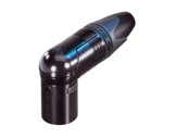 NEUTRIK • Fiche XLR3 mâle noire coudée contact or, série X-