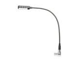 Lampe LED col de cygne 4 LEDs sur XLR4 mâle coudée, flexible 400mm-