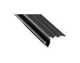 ESL • Nez de marche alu anodisé noir pour Led 3.00m (Eclairage direct et/ou ind)-