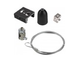 Global Trac kit de suspension 5,00m noir pour rail 3 allumages, 150N -
