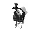 Collier alu noir M10 Ø 48/51mm + spigot 28mm, goupille de sécurité CMU 200 kg-