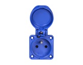 PCE &bull; Embase femelle PC16 bleu 16A 250V 2P+T - &eacute;clipses IP54-