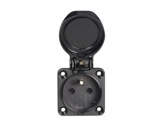 PCE &bull; Embase femelle PC16 noir 16A 250V 2P+T - &eacute;clipses IP 54-
