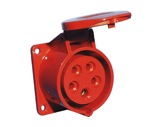 PCE • Socle femelle P17 16A 380V 3P+T+N IP44 ROUGE-