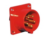 PCE • Socle mâle droit CEE17 380V 16A 3P+T +N IP44 ROUGE-