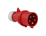 PCE &bull; Fiche m&acirc;le CEE17 415V 32A 3P+N+T IP44 ROUGE-