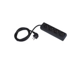 Quadruplette noire • 10/16A 250V CE, câble 1,50m-