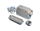 HARTING • Fiche mâle coudée 64 Contacts 10 Ampères PG21-