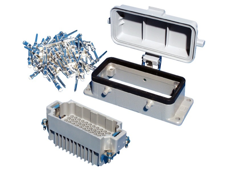 Embase mâle HARTING à ergots capot plastique 72 Contacts 10 Ampères