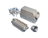 HARTING &bull; Fiche m&acirc;le coud&eacute;e 108 Contacts 10 Amp&egrave;res PG29-